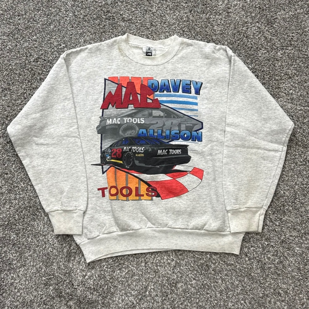 Vintage 90s Lee Mac Tools Davey Allison Racing Sweatshirt Mens XL USA Made